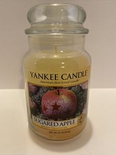 Yankee Candle Retired Sugared Apple Large 22 oz ~ WHITE LABEL~ RARE ~UnBurned