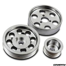3pc ALUMINIUM UNDER DRIVE RACE ENGINE PULLEY KIT SET FOR VW GOLF MK3 2.8 VR6