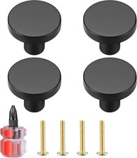 Black Brass Drawer Knobs, Round Kitchen Cabinet Pulls Door Knobs for Chest of D
