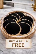 Black Resin Coaster Gold Edge