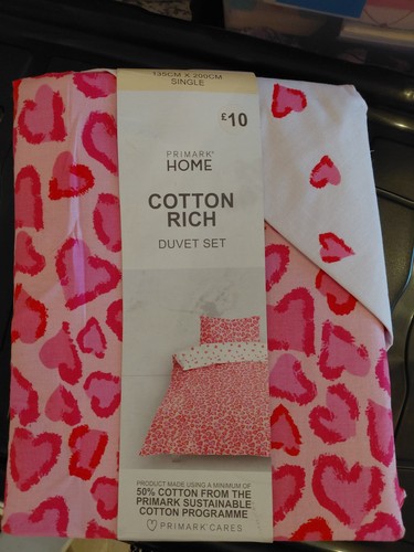 Primark pink leopard duvet - pink,
