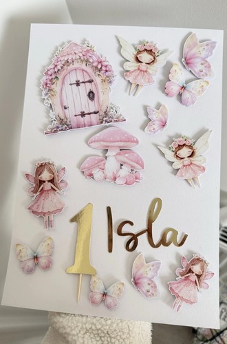 Fairy princess cake topper - topper, set