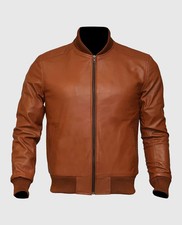 Men’s Brown Leather Bomber
