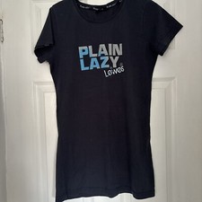 VintageWomen’s Plain Lazy in LEWES logo. Long T-Shirt navy SMALL 16, Retro.