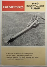 Original Bamford FY9 Slurry Auger Pump Single Sheet Sales Brochure c 1970's