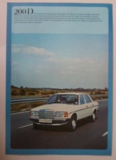 MERCEDES BENZ 200D SALOON orig 1977 UK Mkt Sales / Specs Brochure - W123 Series
