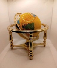 Small Gemstone Globe Brass