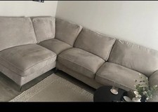 Furniture Village Legend LHF Corner Sofa In Kingston Silver With Footstool