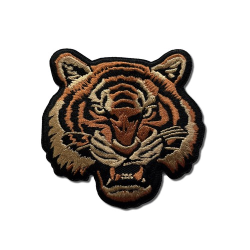 Embroidered tiger head - embroidered,