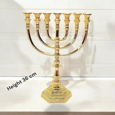 Large Menorah Gold Plated from