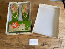 Japanese Vintage Zori Shoes Geisha Slippers Shoe  Thonged Sandals + Bag gift set