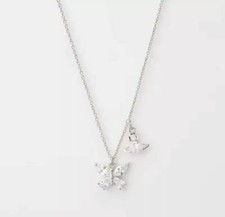 Vivienne Westwood Orb Butterfly Silver Necklace With Gift Packaging 