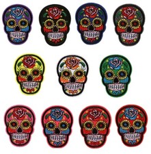 MEXICAN SUGAR SKULL IRON ON PATCH MARIACHI ZOMBIE DAY OF THE DEAD GOTHIC 