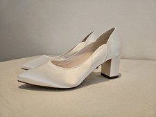Rainbow club Marie (Wide fit) - Ivory Block Heel Bridal Shoes (UK 4.5)