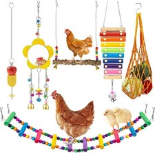 Longer Chain Chicken Toys for Coop Accessories 7PCS, Swing Ladder No 