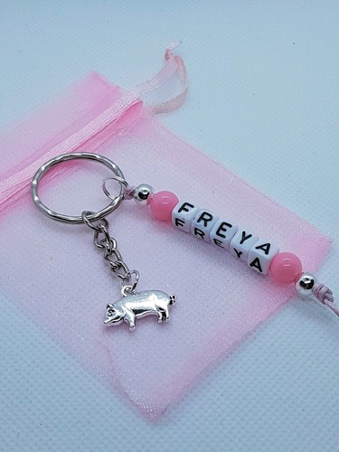Personalised pig keyring - pig,