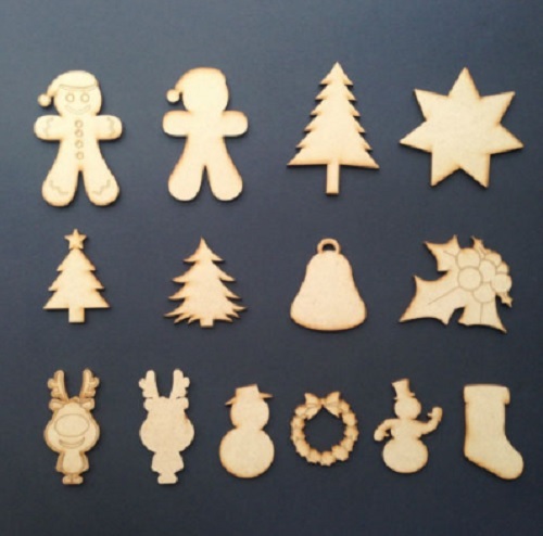 Wooden mdf christmas shapes - christmas,