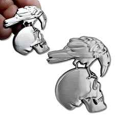 Raven skull pin badge - raven,