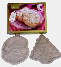 Christmas Shortbread Moulds 2 Lakeland Stoneware Biscuits Cookies Unused RefA 