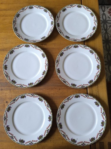 Six limoges porcelain plates - porcelain,
