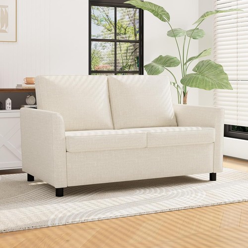 Modern linen loveseat seat - linen, 2-seat