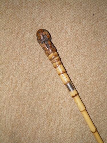 Antique bamboo walking - walking, cane