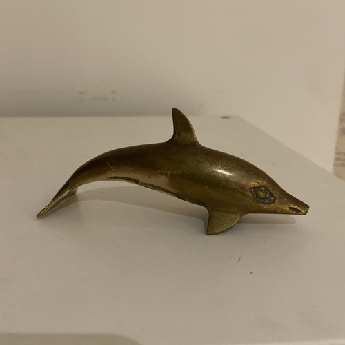 Brass dolphin figurine - brass,