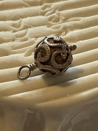 Vintage silver bead - silver, with