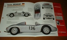 1960 PORSCHE RS60 SPEC SHEET
