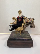 Antique Vintage Wood Trinket Box Weird Figural Sculpture Signed Mystery Artist