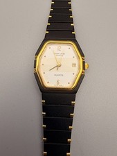 Vintage Favre Leuba Gold and Black PVD Coated Ladies Watch