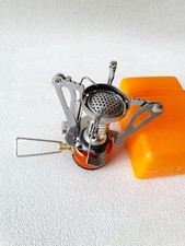 Metal mini Gas Stove Outdoor Picnic Camping Hiking Foldable Piezo Ignition Orang