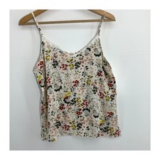 By Swan Floral Cami Top Size L With Lace Detailing