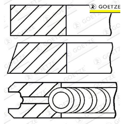 Piston ring set goetze - piston,