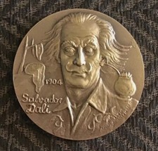 SALVADOR DALI,TENTATION OF ST ANTHONY,STUNNING BRONZE MEDAL,70 mm,121.1 gr