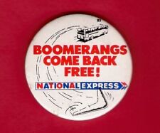 National Express Coaches Pin Badge - Boomerangs Come Back Free - c.1990s