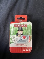Monopoly Deal Shuffle Card Game with Red Hard Travel Case