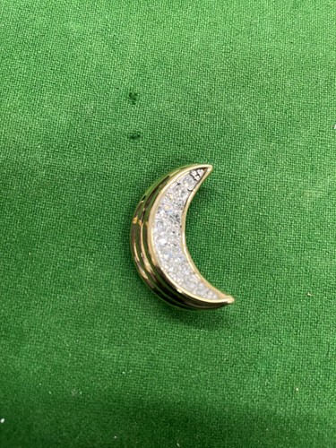 Vintage gold tone crescent - gold-tone,