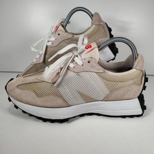 New Balance 327 MS327BA Moonbeam Beige Suede Mesh UK 6 Gum Sole Retro