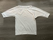 Sweaty Betty Womens White Dharana Yoga 3/4 Sleeve Seamless Gym Top - Size Small