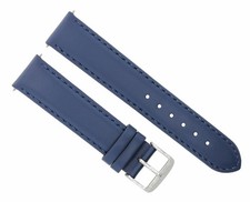 19MM SMOOTH LEATHER WATCH BAND STRAP FOR OMEGA SEAMASTER  SPEEDMASTER MOON BLUE