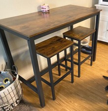 Breakfast Bar Table And Stools Kitchen Dining Room Industrial Furniture Set