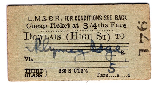 Railway ticket m s - railway, l.m.s