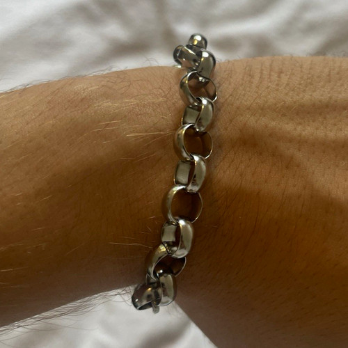 Silver tone chunky oval link - silver,