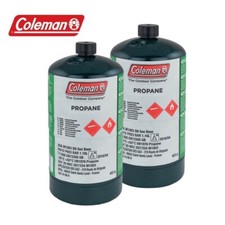 2 x Coleman Propane Cylinder non-refillable 465g Camping Gas Fuel Bottle