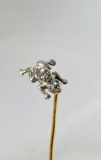 Antique 18k 18ct Gold Platinum & Diamond Frog Stick Pin Tie Pin Very Rare