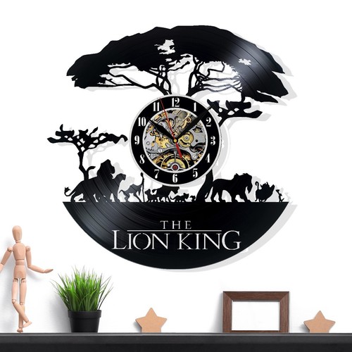 The lion king vinyl wall - lion, clock