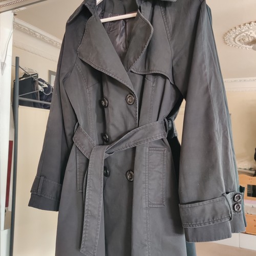 Black vintage trench coat - black, size