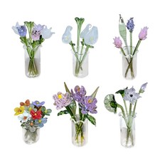 Glass Flower Bouquet with Vase