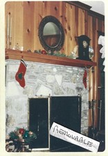 Vintage Old Family Photograph Fireplace Mantle Hearth Decorations Christmas 1965